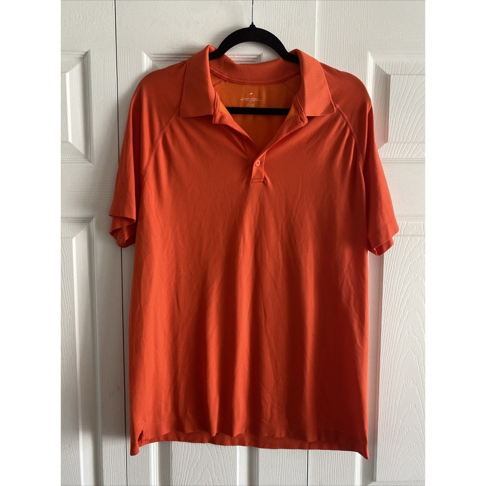 Fabletics Active Performance Polo‎ Mens Size L Orange Golf Training